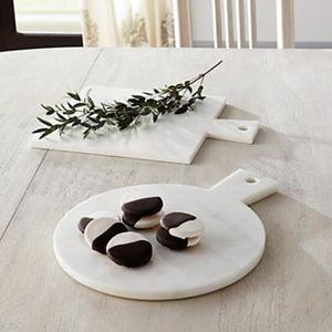Ensemble de planches à découper en marbre blanc, rondes, rectangulaires, plateau de luxe pour fromage, plateau de service pour la cuisine - Product Image 1