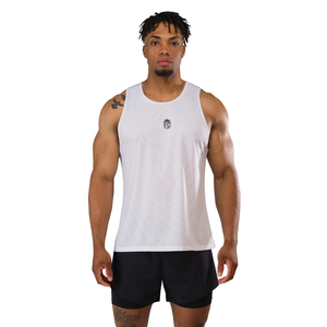 Camiseta sin mangas para hombre, ligera, para gimnasio, entrenamiento, transpirable, chaleco deportivo, ropa deportiva, color blanco - Product Image 1