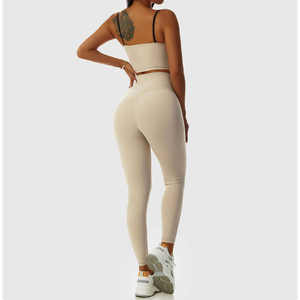 Conjunto de leggings deportivos y sujetador personalizados al por mayor para yoga y gimnasio, ropa deportiva para fitness. - Product Image 5