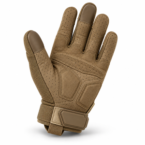 Gants tactiques en cuir à doigts complets, respirants, antidérapants, compatibles écran tactile, avec sangle réglable, pour activités de plein air, chasse et pilote. - Product Image 3