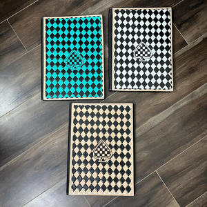 Carpeta de documentos A4, carpeta de cuero tallado a mano, carpeta de Padfolio de diseño a cuadros de lujo, carpeta de reunión de oficina de cuero genuino - Product Image 4