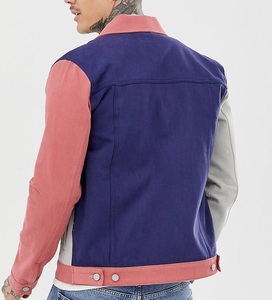 Chaqueta Vaquera Personalizada para Hombre, Estilo Hiphop, Color Block, Precio al por Mayor, Chaqueta Vaquera de Mezclilla para Hombre - Product Image 2
