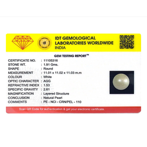 Loose Seawater Pearl 9.55 Carat 8-9mm Drop Shape White Gemstone for Jewelry Making - Product Image 3