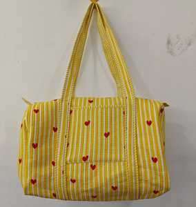 Juego de Bolsas de Viaje Acolchadas de Algodón con Estampado de Bloques de Lujo, Bolsas con Cierre y Adornos de Borlas para Cuidado Personal - Product Image 3