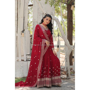 ชุด anarkali สำหรับมุสลิมแบบดั้งเดิมคอลเลกชัน GOWN-WITH-DUPATTA 2024สำหรับงานแต่งงานเทศกาลเพิ่มสไตล์ของคุณให้เป็น epitome - Product Image 5