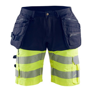 Shorts de travail de sécurité multi-poches en coton 100% avec bande réfléchissante 3M et logo brodé - Product Image 4