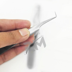 แหนบต่อขนตา RMI Silver Anti-Static ปลายเรียบ 10 มม. ด้ามจับเพชร รุ่นปกติ 90 องศา - Product Image 4