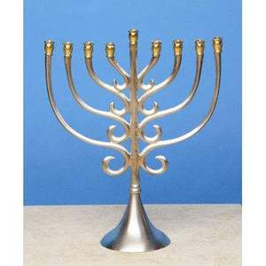 Menorah Plateada Estilo Boda para Villas, Sinagogas y Templos, Iluminación Decorativa de Mesa, Portavelas de Hanukkah - Product Image 5