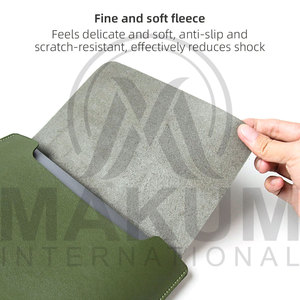 Green Leather Laptop Sleeve With <b>Mouse</b> <b>Pad</b> And Pen Case Set - Product Image 4