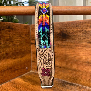 New High Quality Soft Comfortable Durable Genuine Leather Pet <b>Dog</b> <b>Collar</b> Luxury Designer Hand Tooled Leather Beaded Pet <b>Collars</b> - Product Image 4