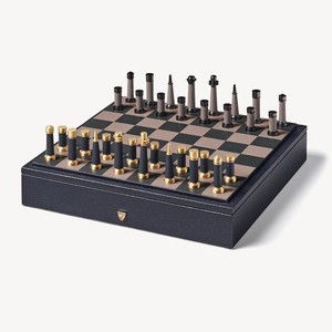 Pièces d'échecs modernes en métal, élégantes et artistiques, vente en gros, design contemporain de luxe, jeu de stratégie - Product Image 5