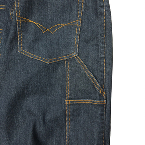 Jeans en denim bleu pour homme avec logo personnalisé, qualité supérieure, coupe droite, coton, délavé vintage, pantalon décontracté, fabrication en usine - Product Image 4