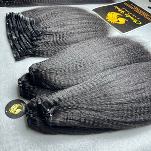 Nouvel arrivage Double Drawn kinky Straight clip ins Raw 8 à 32 pouces trame de cheveux vietnamien - Product Image 2