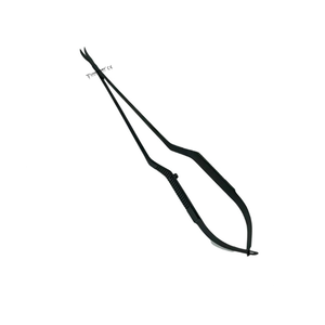 Ciseaux microchirurgicaux Kamiyama de haute qualité, 18 cm, pour neurochirurgie, manche baïonnette noir avec revêtement plasma, instruments microchirurgicaux - Product Image 1