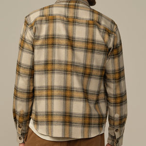 Chemise en flanelle pour homme 100% coton, chemise décontractée à boutons, chemise rayée bio à manches longues pour homme - Product Image 6