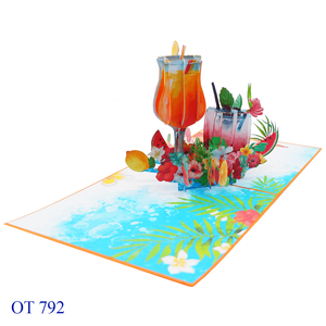 Tarjeta de Papel 3D Pop-up Personalizada de Última Tendencia con Impresión Offset, Tema Animal, Feliz Vacaciones de Verano - Product Image 6