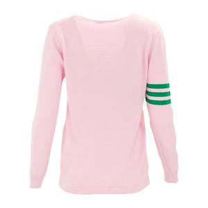 Nouveau style personnalisé, cardigan et pull décontractés d'hiver pour sororité, col en V, broderie de logo en chenille, matière laine/acrylique - Product Image 3