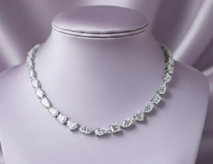 Luxury Moissanite <b>Statement</b> <b>Necklace</b> Emerald Cut 925 Silver Rhodium Plated Women's Wedding Jewelry - Product Image 1