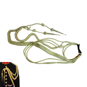Aiguillettes d'uniforme en Mylar doré double style, Aiguillette métallique dorée avec étiquettes dorées, Aiguillette d'uniforme - Product Image 3