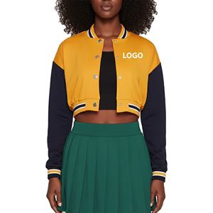 Chaqueta Universitaria Corta Informal de Moda Urbana, Chaqueta de Manga Larga para Mujer, Chaquetas Universitarias Informales Personalizadas - Product Image 1