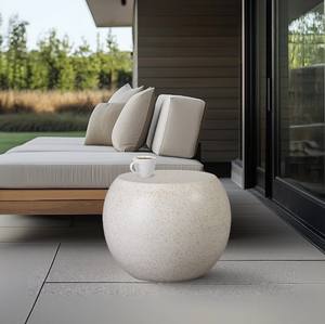 Table basse d'extérieur de luxe en terrazzo de haute qualité, table d'appoint, tabouret minimaliste, mobilier de jardin, table basse d'intérieur et d'extérieur - Product Image 4