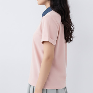 เสื้อโปโลผู้หญิง ทรงหลวม แขนสั้น คอปก สวมใส่สบาย ผ้าเนื้อนุ่ม ดีไซน์ทันสมัย เหมาะสำหรับใส่ในชีวิตประจำวัน ราคาประหยัด - Product Image 6