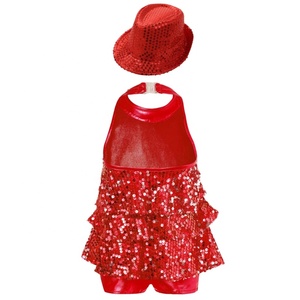 4-16 Enfants Filles <span class=keywords><strong>Jazz</strong></span> Moderne Costumes de Danse Latine <span class=keywords><strong>Justaucorps</strong></span> avec Chapeau Sets Bodysuit Jumpsuits for Stage Performance Competition - Product Image 3