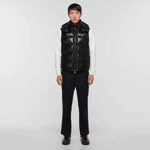 Men Hooded Puffer Vest Custom Windproof Quilted Thermal Reflective Lining <b>Gilet</b> - Product Image 1