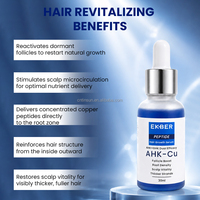 EKBER Maßgeschneidertes Blaues Kupferpeptid AHK-Cu Serum Haarwuchsserum AHK-Cu Haarwuchsöl Anti-Haarausfall-Behandlung für Frauen & Männer