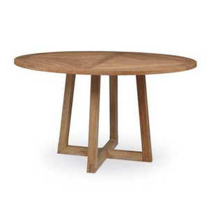 Hot Sale <b>Round</b> Wooden Dining <b>Table</b> Reverse-Diamond Pattern Top Intersecting Four-Leg Pedestal Base - Product Image 1