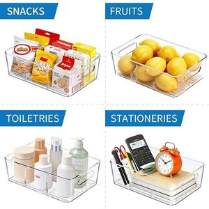 ชุดจัดระเบียบตู้กับข้าวพลาสติกใส 10 ชิ้น พร้อมตัวแบ่ง 2 ช่อง จัดระเบียบครัวและตู้เย็นได้ง่าย ผลิตภัณฑ์อะคริลิก - Product Image 5
