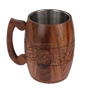 แก้วกาแฟหูจับไม้แบบพรีเมี่ยมสำหรับเอสเปรสโซน้ำชาน้ำเบียร์หรือนมสำหรับใช้ในสำนักงานหรืองานปาร์ตี้แก้วเครื่องดื่มโดย fwe - Product Image 4