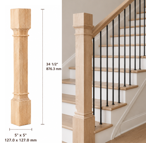 Poteau de rampe d'escalier moderne en bois massif, pièce d'escalier durable, pied de meuble d'escalier, support de table, base de meuble en bois EFS - Product Image 1