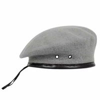 Béret tactique de qualité supérieure, bon marché, personnalisé, en laine, pour la paix, bleu, avec insigne argenté