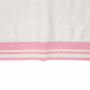 <b>Custom</b> Autumn Winter Sorority Sweater Greek Apparel White Pink V Neck Cardigan Breathable Stylish Knit Wear for Women - Product Image 5