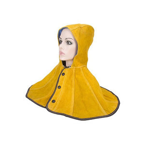 Capuche de soudeur en cuir de vachette fendu, tissu ignifuge pour soudeurs, couleur orange assortie, protection de la tête pour la sécurité au travail - Product Image 5