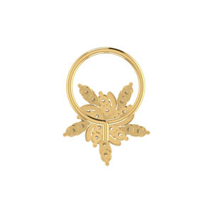 Piercing de nez pour femme en or 14 carats avec diamant naturel de 0,11 carat, forme de fleur, style ethnique, couleur HI, clarté VS-SI - Product Image 5