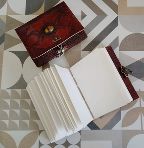 Premium Quality Genuine <b>Leather</b> Handmade Journal Triple Moon Single Stone Journal C-Look Notebook <b>Leather</b> <b>Diary</b> Fore Loved - Product Image 3