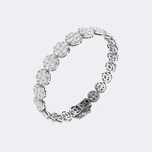 Pulsera de tenis con diamantes redondos engastados en racimo de 8.500 CTW - Product Image 6