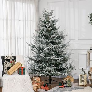 Albero di Natale Artificiale Innevato da 210 cm con 1218 Punte, Apertura Automatica, Materiale PE/PVC Verde, Base in Acciaio - Product Image 2