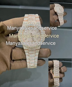 Nouvelle Tendance Montre en Acier Inoxydable Or Rose avec Cadran en Moissanite, Design Hip Hop Entièrement Sertie de Diamants, Résistance à l'Eau 10 Bar, Fermoir Bracelet - Product Image 4