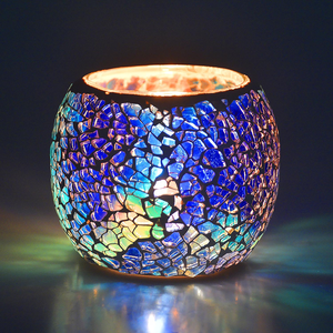 <b>Glass</b> <b>Candle</b> <b>Holder</b> for Tealight <b>Candles</b> Colorful Decorative <b>Candle</b> Lantern with Artistic <b>Glass</b> Design for Home Decor Tabletop - Product Image 5