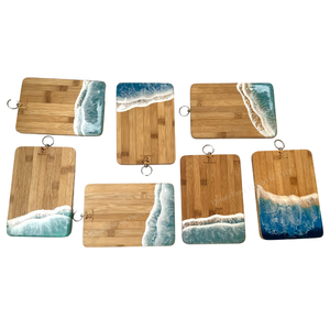 Coastal Style Wooden Towel Hook With Resin Wave Inlay For Bathroom Storage - Product Image 5