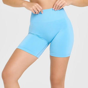 Short de sport taille haute pour femme, sexy, avec effet froncé aux fesses, legging court de yoga, compression sans couture, short de fitness - Product Image 2