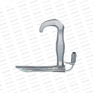กล้องส่องตรวจหลอดลมแบบนาฬิกาทราย Holinger Hour-Glass Anterior Commissure Laryngoscope – เครื่องมือผ่าตัดหู คอ จมูก ทำจากสแตนเลส –  กระจกตรวจกล่องเสียงแบบไฟเบอร์ออปติก - Product Image 4