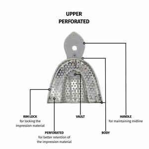 Lot de 10 porte-empreintes dentaires perforés en métal, kit d'instruments de dentisterie en acier inoxydable pour cas d'œdentineuse - Product Image 4