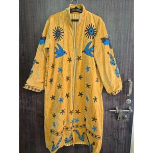 Chaqueta de Invierno Acolchada, Estilo Bohemio Vintage, con Bordado Floral, Hecha a Mano, Ecológica y Transpirable, de Terciopelo Largo, para Mujer, Estilo Étnico - Product Image 4