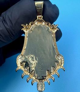 Colgante Hip Hop Religioso de San Lázaro con Moissanita, Plata 925, Bañado en Oro de 18K, Corte Brillante, Engaste de Garra, Temático para Hombre - Product Image 4