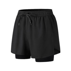 Men's Solid Color Quick Dry Drawstring Sport Shorts Elastic Waist Knitted <b>Mid</b> Length With Pockets - Product Image 4