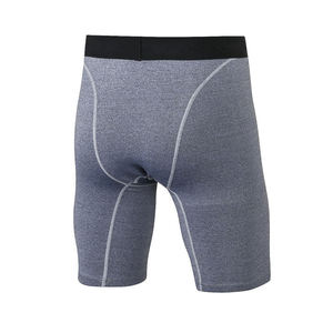 Shorts de sport pour homme en tissu tricoté, couleur unie vert néon, séchage rapide, taille mi-haute, taille élastique, CLOTHES LEATHER GEAR - Product Image 5